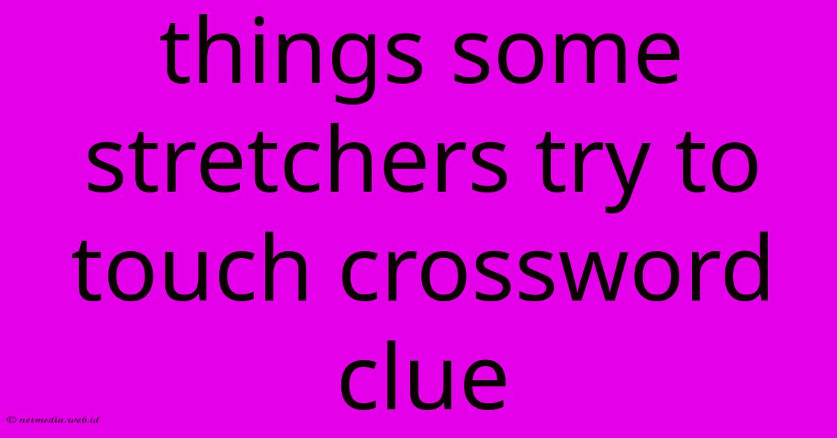 Things Some Stretchers Try To Touch Crossword Clue