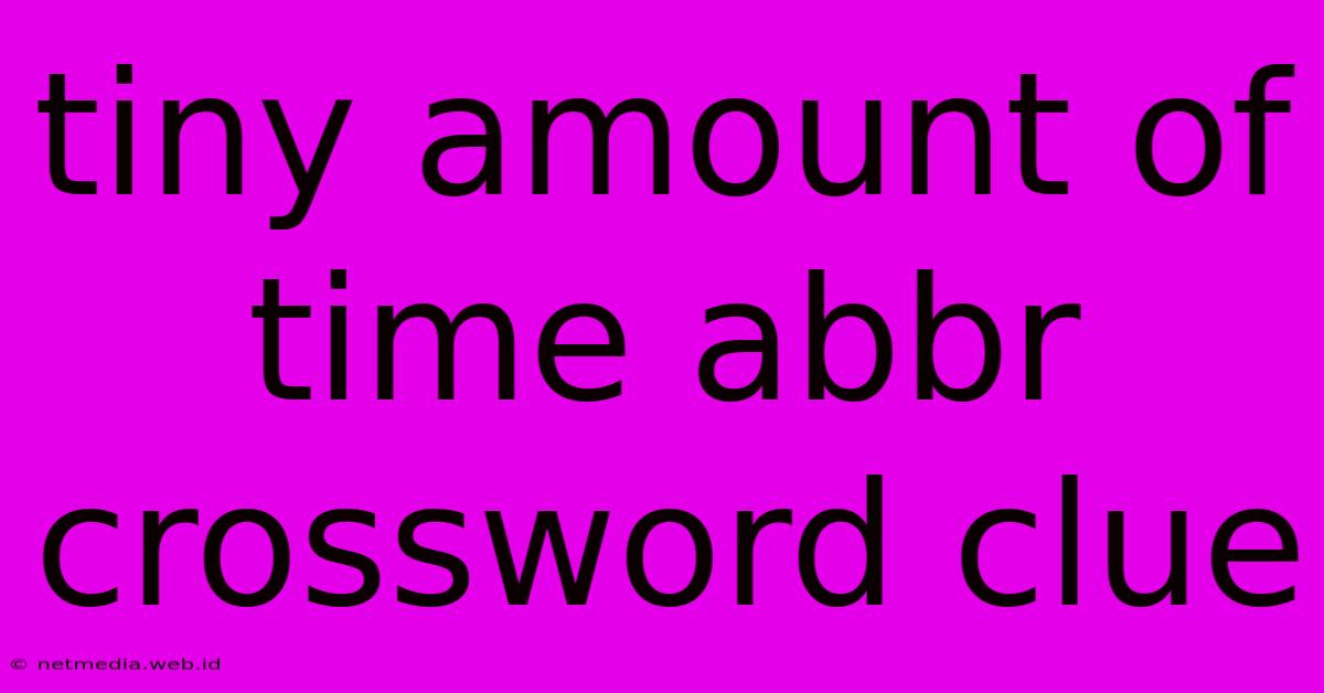 Tiny Amount Of Time Abbr Crossword Clue