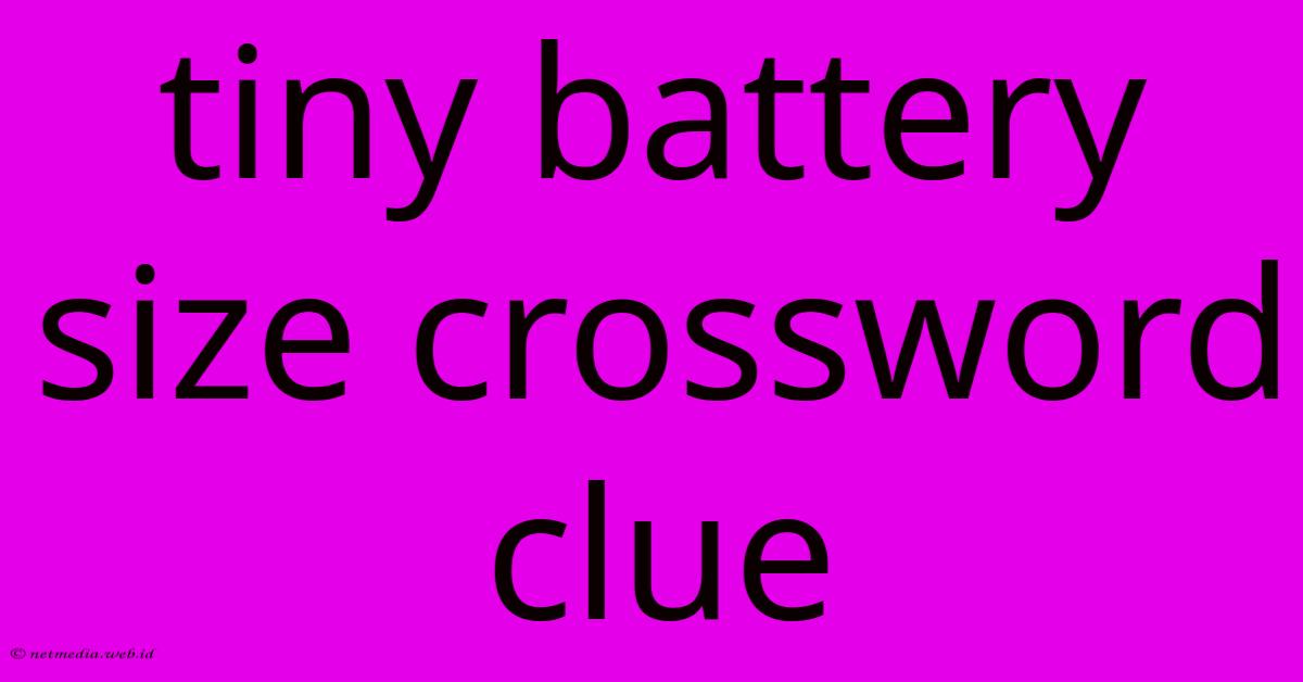 Tiny Battery Size Crossword Clue Tiny Battery Size Crossword Clue