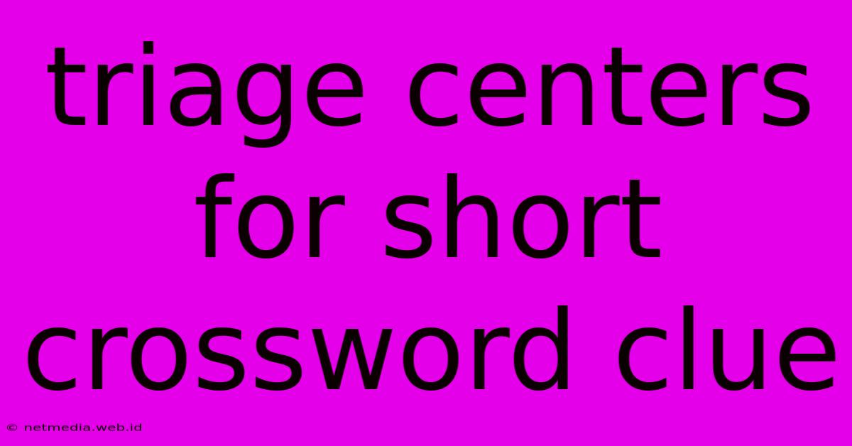 Triage Centers For Short Crossword Clue