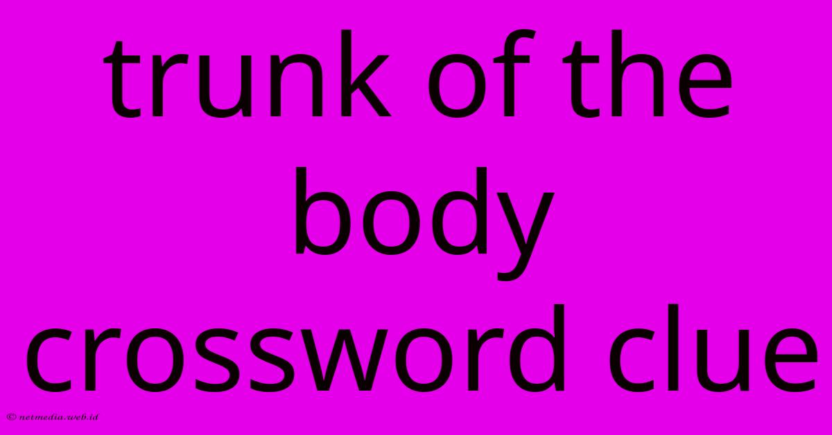 Trunk Of The Body Crossword Clue Trunk Of The Body Crossword Clue