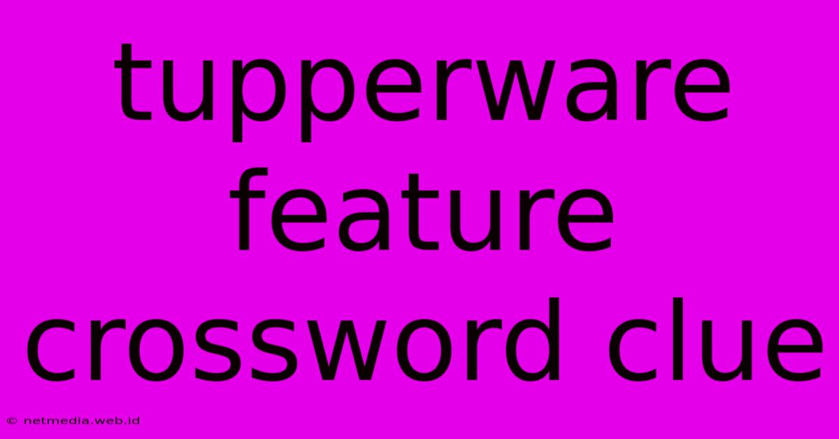 Tupperware Feature Crossword Clue