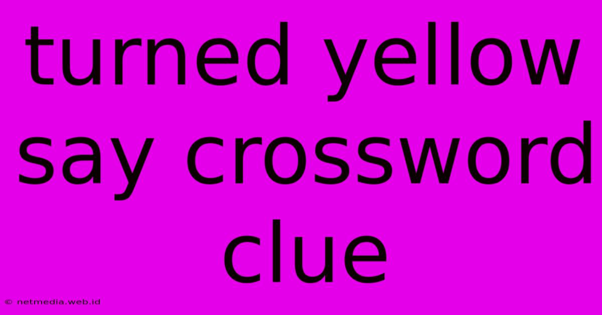 Turned Yellow Say Crossword Clue