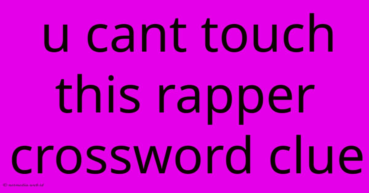 U Cant Touch This Rapper Crossword Clue