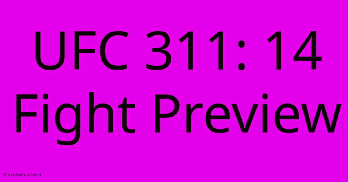 UFC 311: 14 Fight Preview