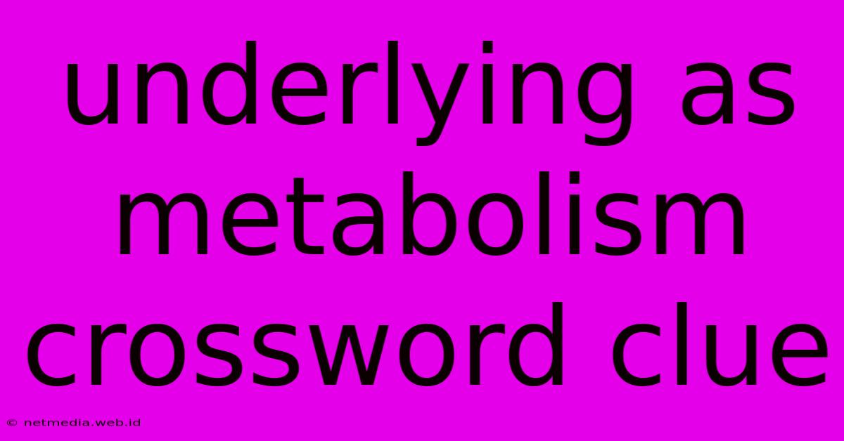 Underlying As Metabolism Crossword Clue