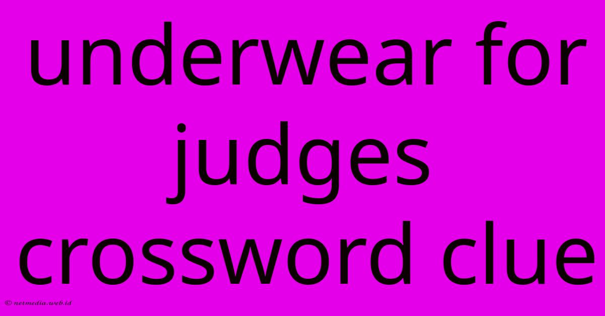 Underwear For Judges Crossword Clue Underwear For Judges Crossword Clue