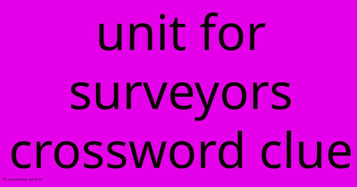 Unit For Surveyors Crossword Clue