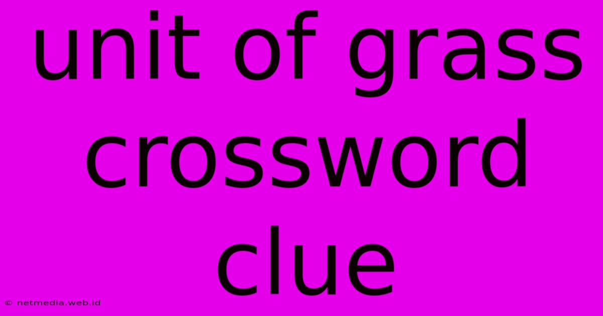 Unit Of Grass Crossword Clue