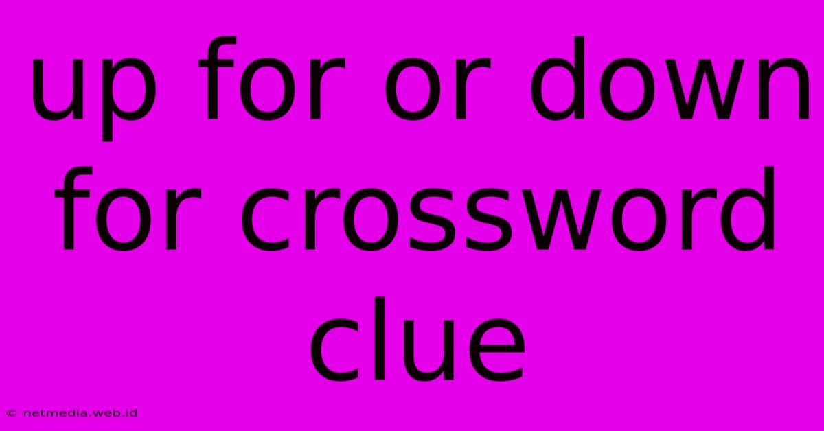 Up For Or Down For Crossword Clue