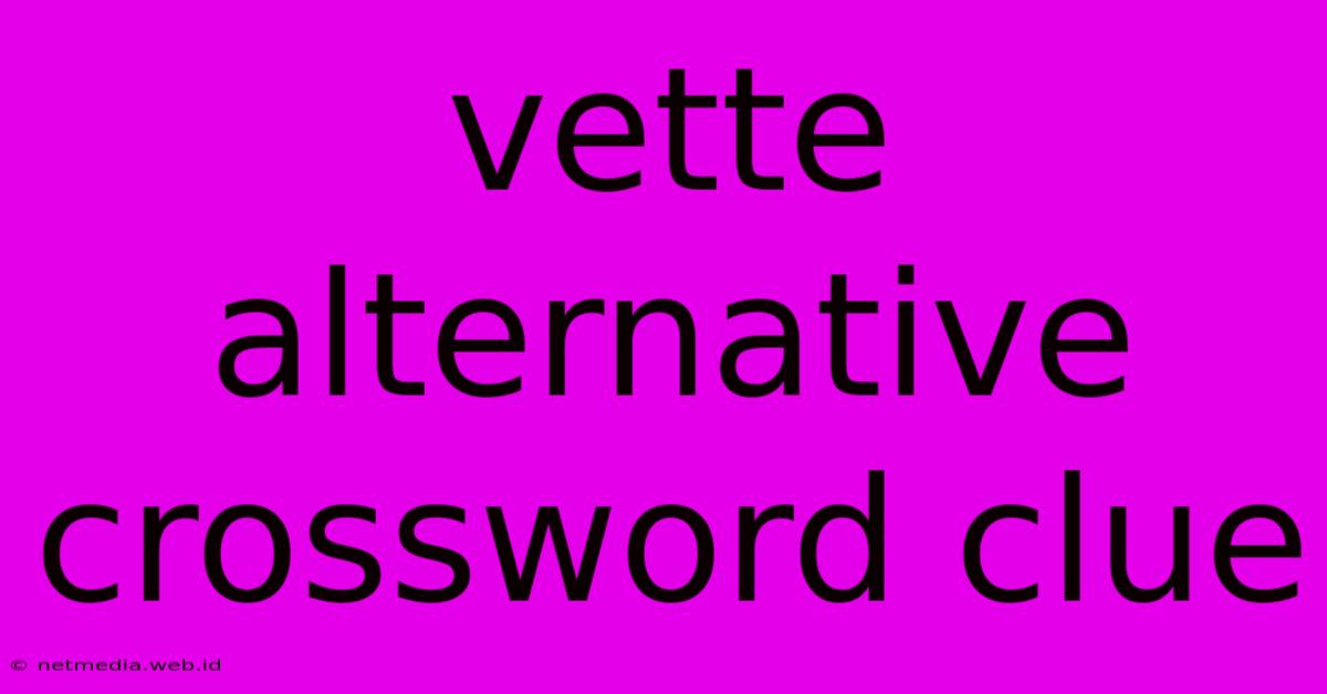 Vette Alternative Crossword Clue