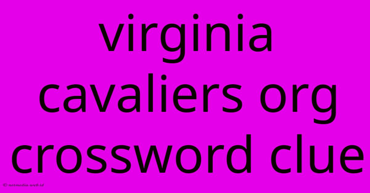 Virginia Cavaliers Org Crossword Clue