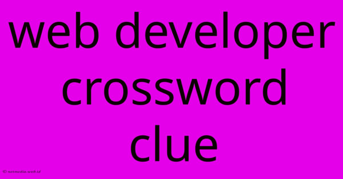 Web Developer Crossword Clue