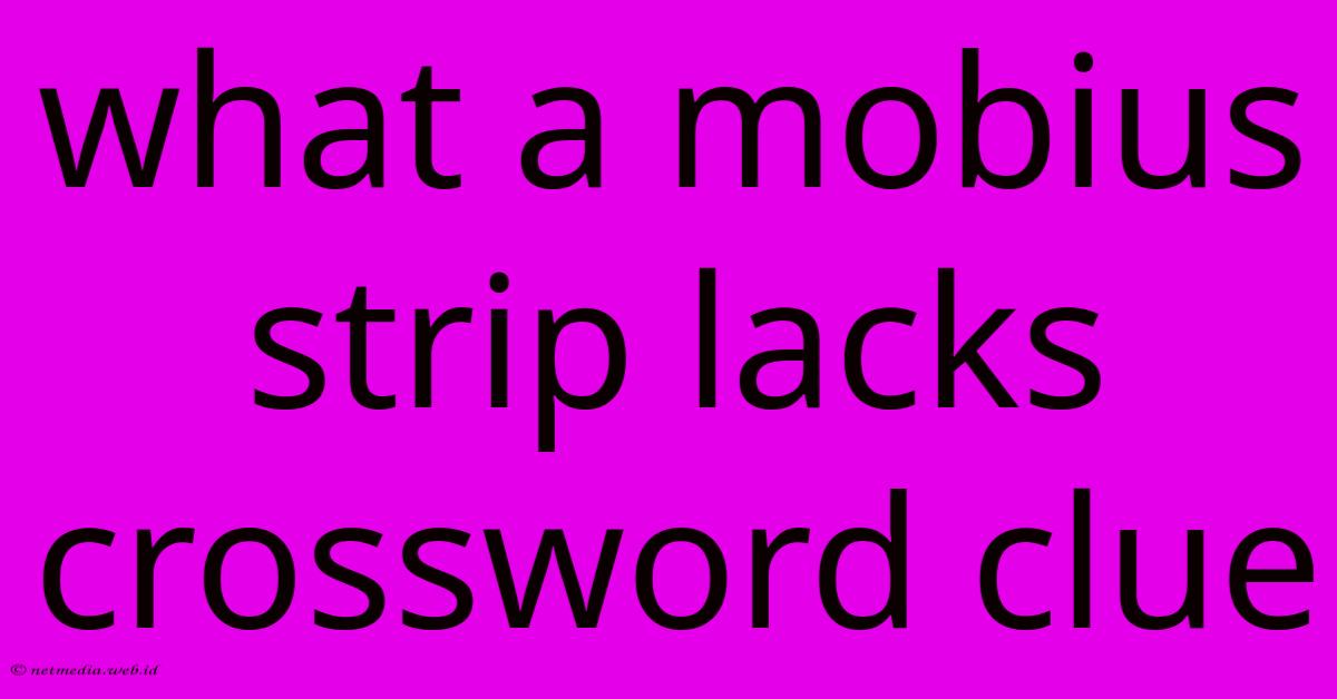 What A Mobius Strip Lacks Crossword Clue What A Mobius Strip Lacks Crossword Clue