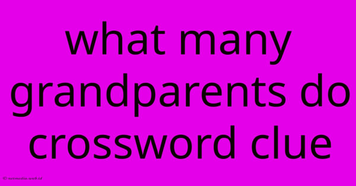 What Many Grandparents Do Crossword Clue