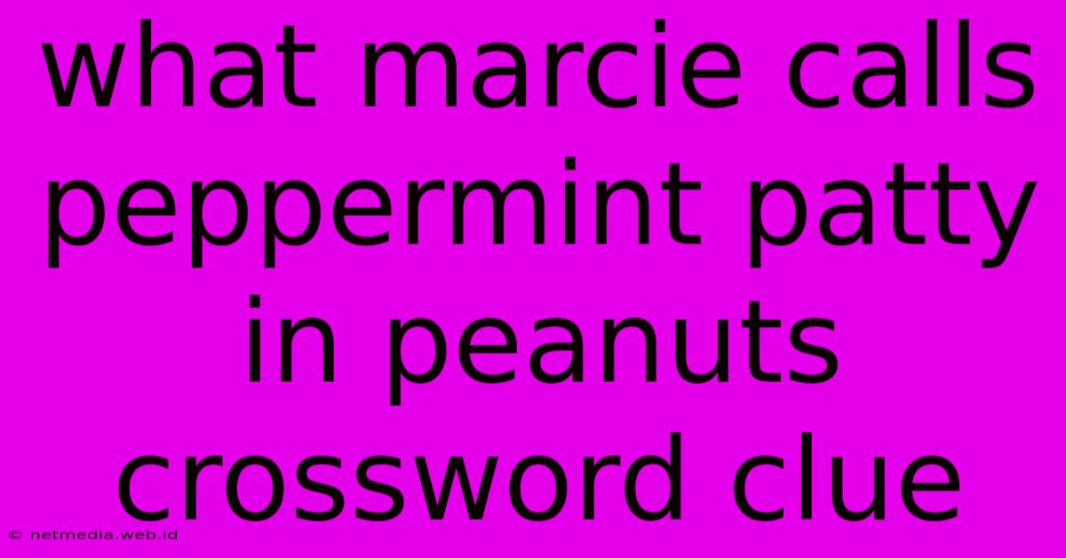 What Marcie Calls Peppermint Patty In Peanuts Crossword Clue