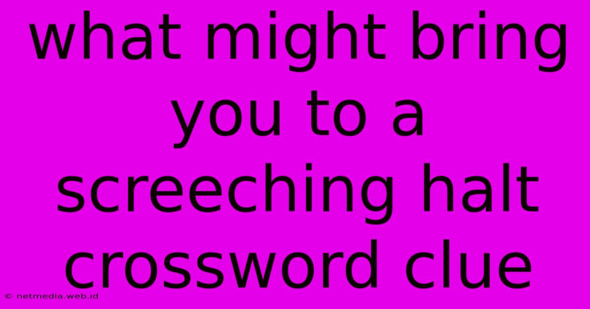 What Might Bring You To A Screeching Halt Crossword Clue