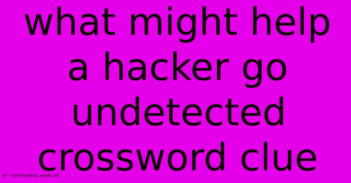 What Might Help A Hacker Go Undetected Crossword Clue