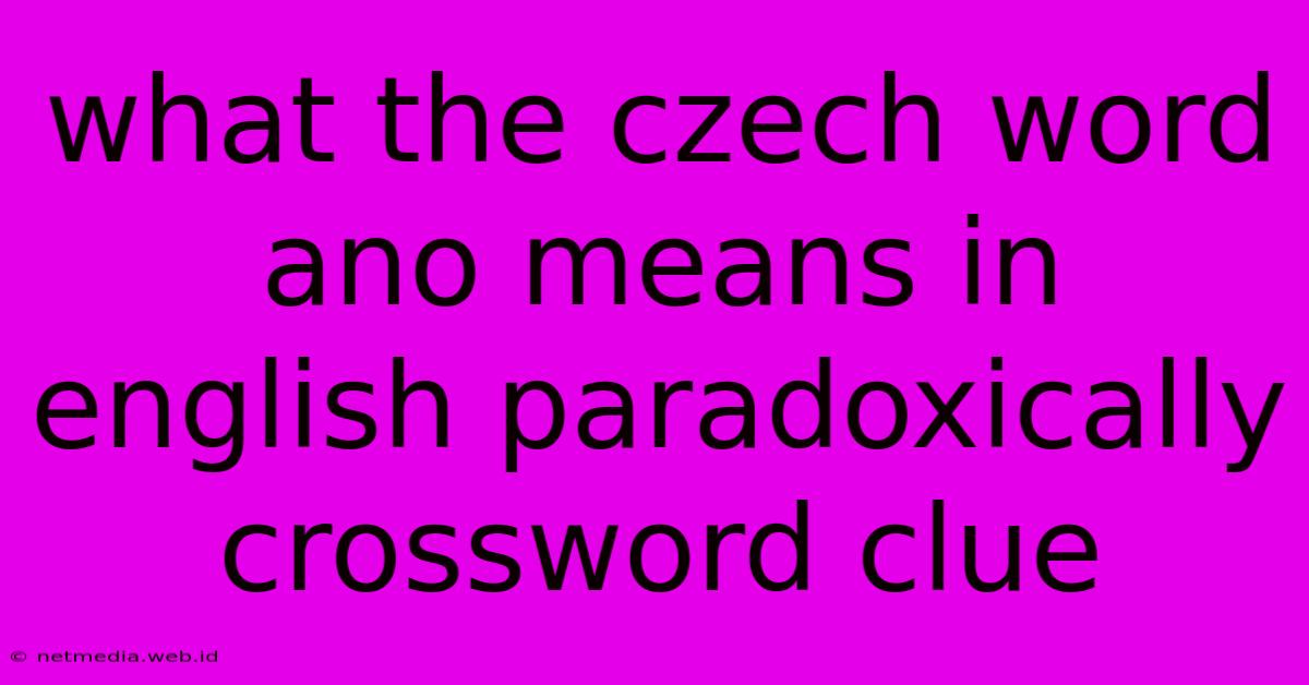 What The Czech Word Ano Means In English Paradoxically Crossword Clue