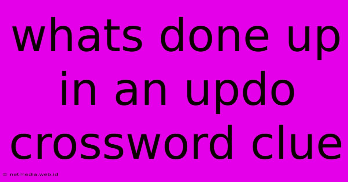 Whats Done Up In An Updo Crossword Clue