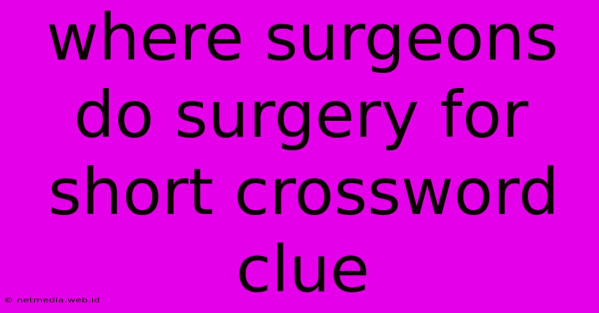 Where Surgeons Do Surgery For Short Crossword Clue