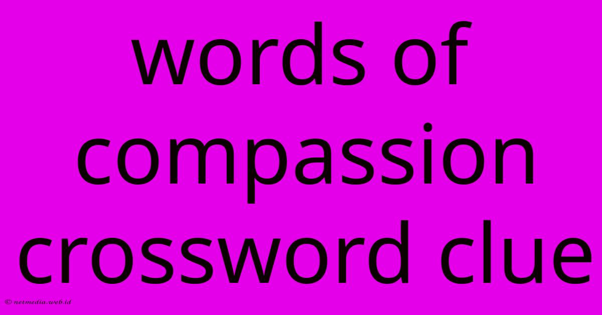 Words Of Compassion Crossword Clue Words Of Compassion Crossword Clue