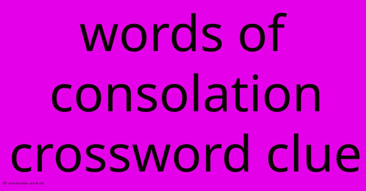 Words Of Consolation Crossword Clue